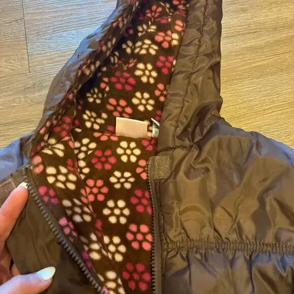 Girls brown "puffy " lined jacket